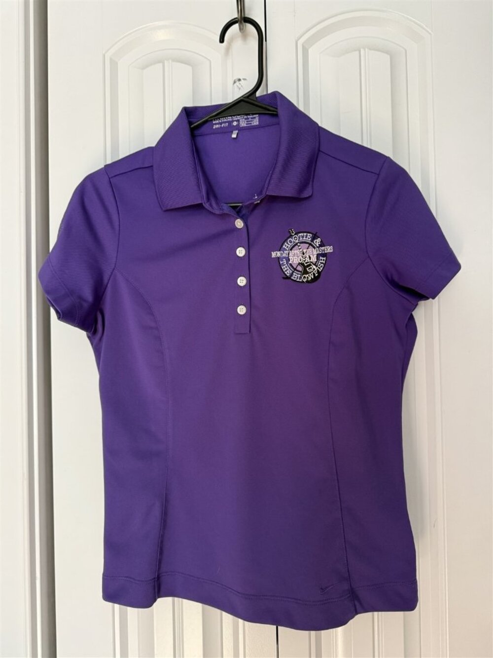 Nike Golf Womens Polo Monday after the Masters Hootie Blowfish Small Purple